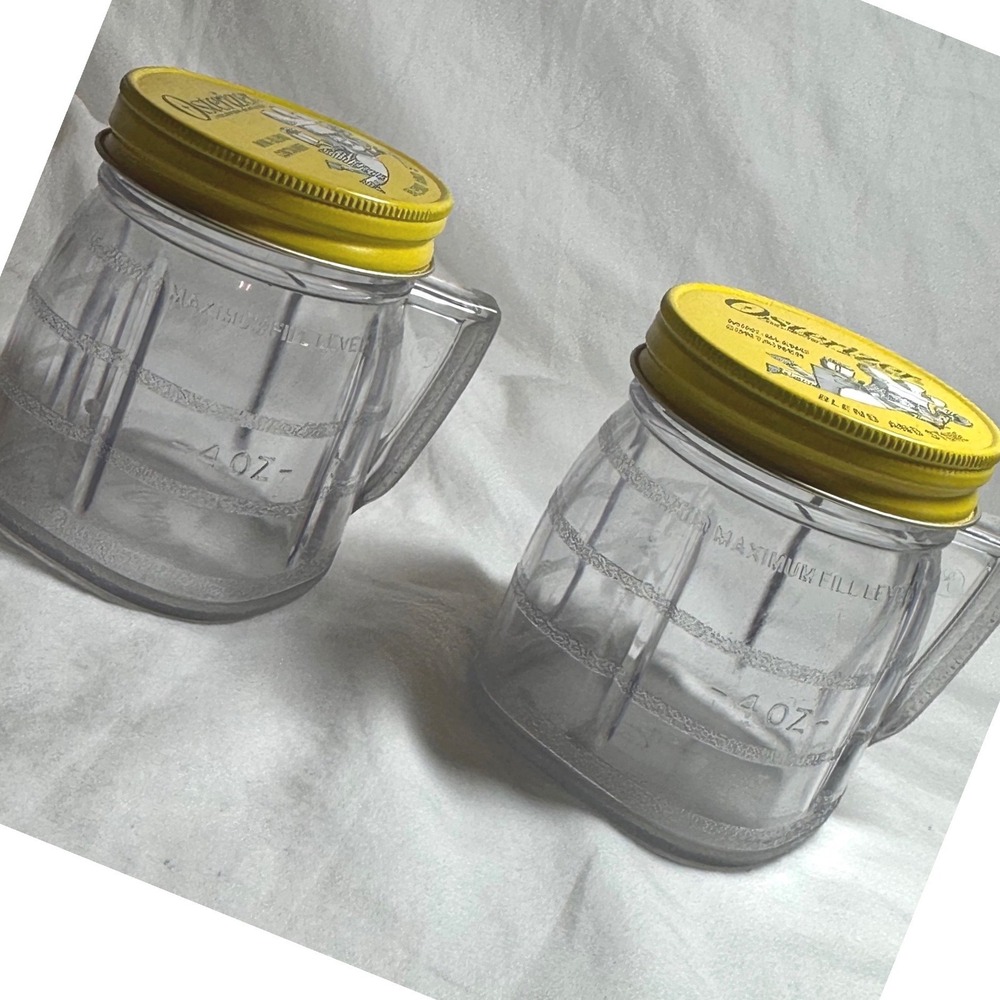 Osterizer Mini-Blend Container 4oz Clear Excellent Set of 2 With Lids